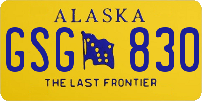 AK license plate GSG830