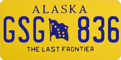 AK license plate GSG836