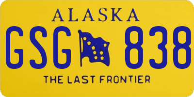 AK license plate GSG838