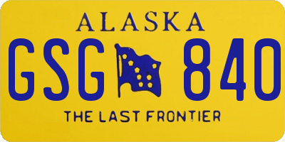 AK license plate GSG840