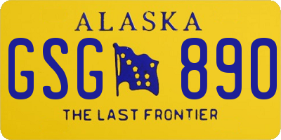 AK license plate GSG890