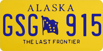 AK license plate GSG915