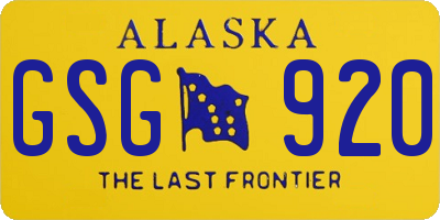 AK license plate GSG920