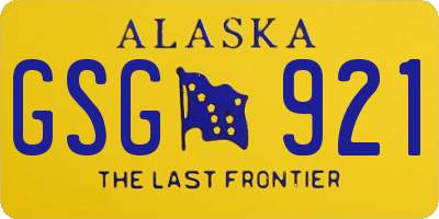 AK license plate GSG921