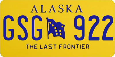 AK license plate GSG922