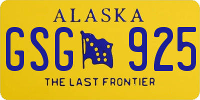 AK license plate GSG925