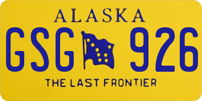 AK license plate GSG926