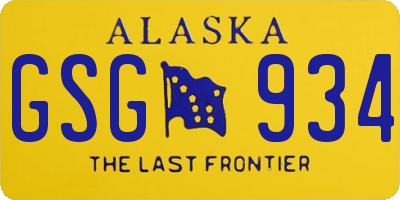 AK license plate GSG934