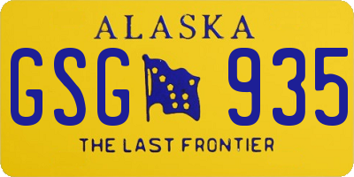 AK license plate GSG935