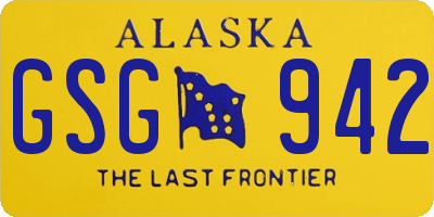 AK license plate GSG942
