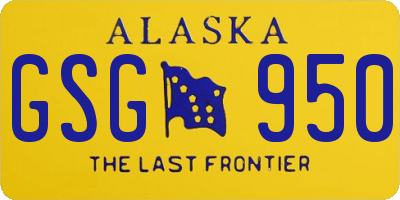 AK license plate GSG950