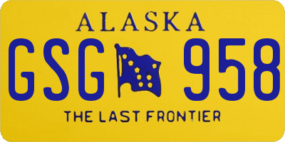 AK license plate GSG958
