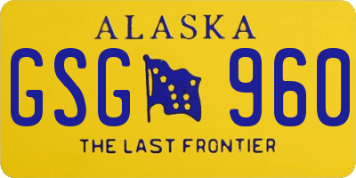AK license plate GSG960