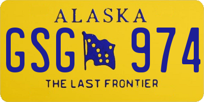 AK license plate GSG974