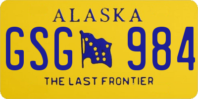 AK license plate GSG984