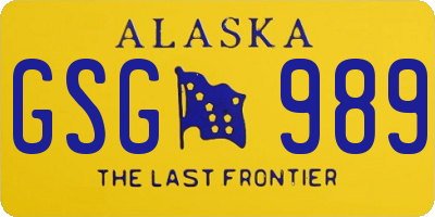AK license plate GSG989