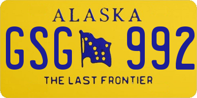 AK license plate GSG992