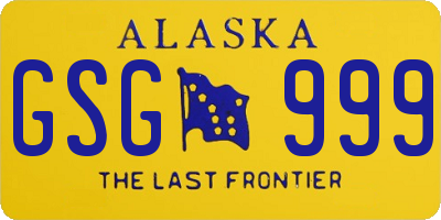 AK license plate GSG999