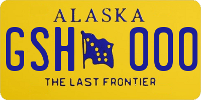 AK license plate GSH000