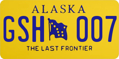 AK license plate GSH007