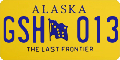 AK license plate GSH013