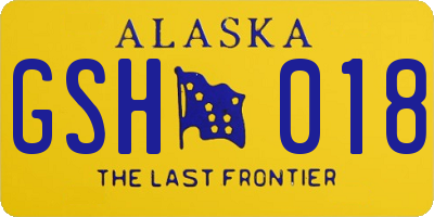 AK license plate GSH018