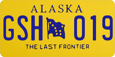 AK license plate GSH019
