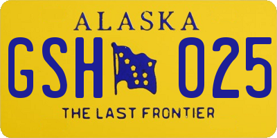 AK license plate GSH025