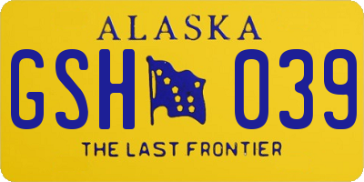 AK license plate GSH039