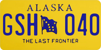 AK license plate GSH040