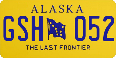 AK license plate GSH052