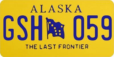 AK license plate GSH059