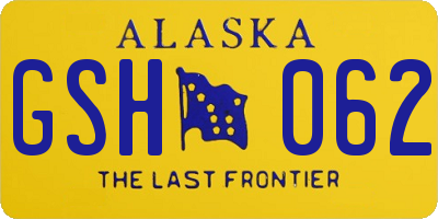 AK license plate GSH062