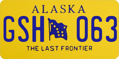 AK license plate GSH063
