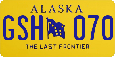 AK license plate GSH070