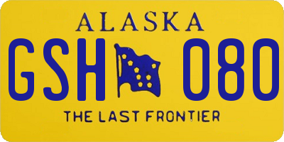 AK license plate GSH080