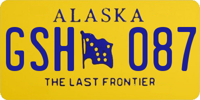 AK license plate GSH087