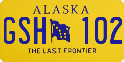 AK license plate GSH102