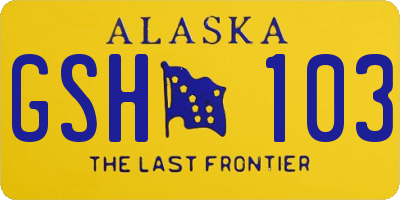 AK license plate GSH103
