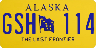 AK license plate GSH114