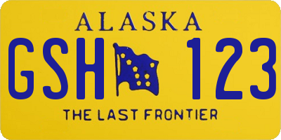 AK license plate GSH123