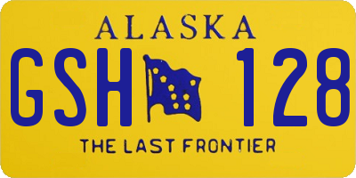 AK license plate GSH128