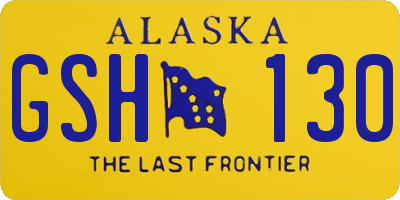 AK license plate GSH130