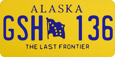 AK license plate GSH136