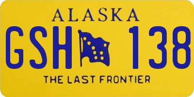 AK license plate GSH138