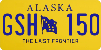 AK license plate GSH150