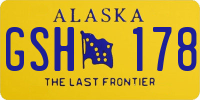 AK license plate GSH178