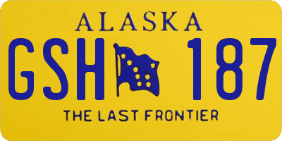 AK license plate GSH187