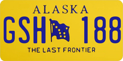 AK license plate GSH188