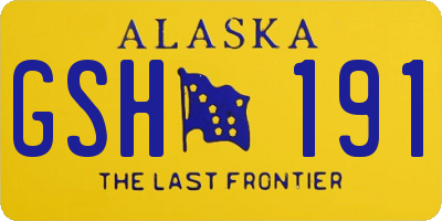 AK license plate GSH191